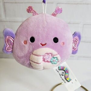 Squishmallows Purple Brenda Butterfly Plush Clip On 3" Soft Toy Keychain